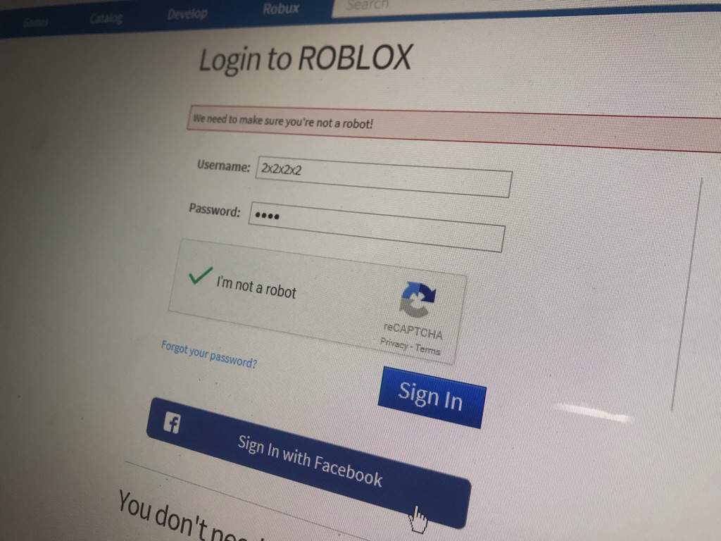 Forgot Roblox Sign In