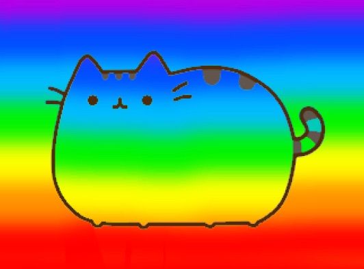 pusheen cat rainbow