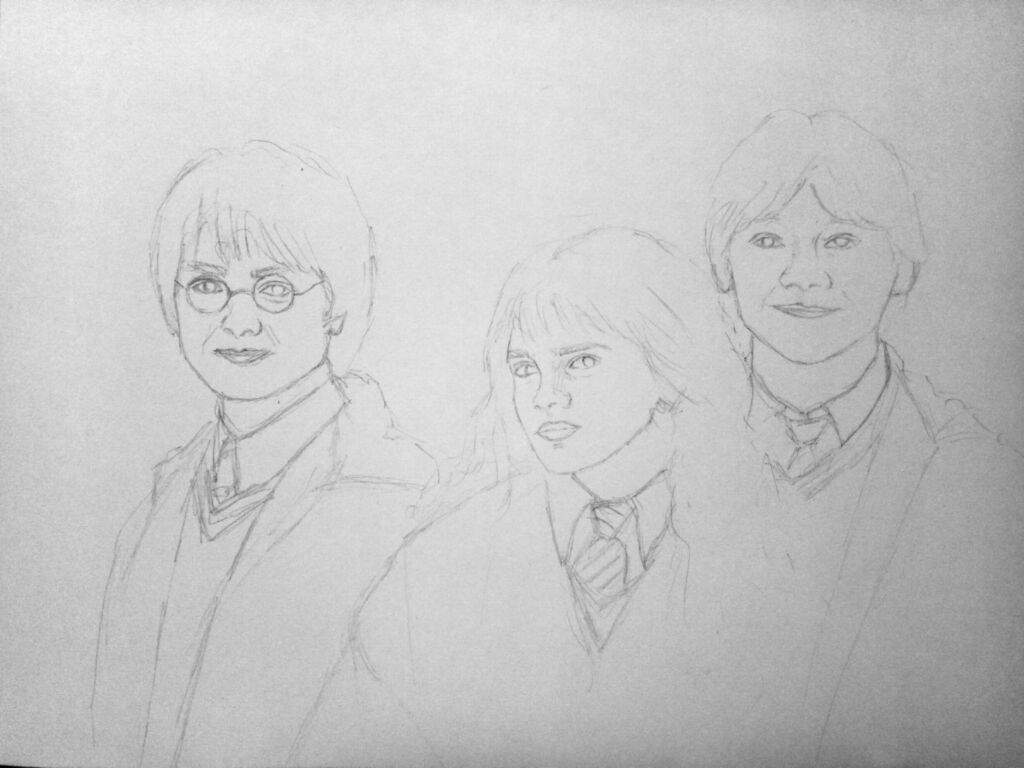 The Golden Trio Drawing Experiment with deviantart s own digital