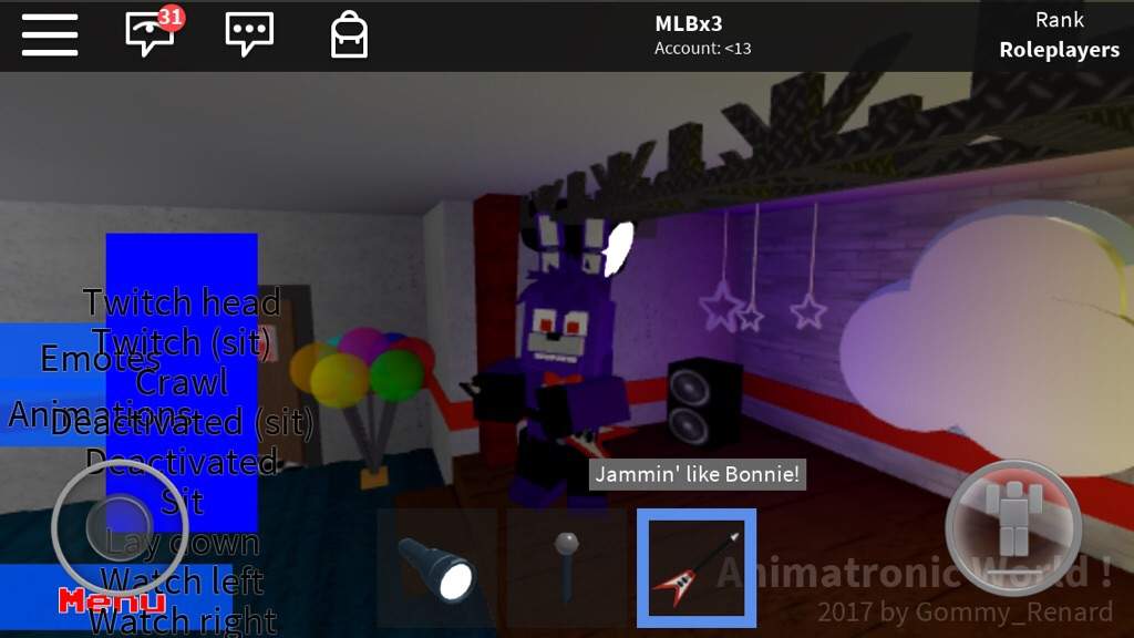 Played Animatronic World Roblox Amino - how to lay down in roblox mobile