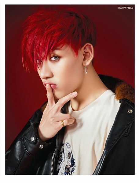 Model BamBam  ft Red  Hair   GOT7 Amino