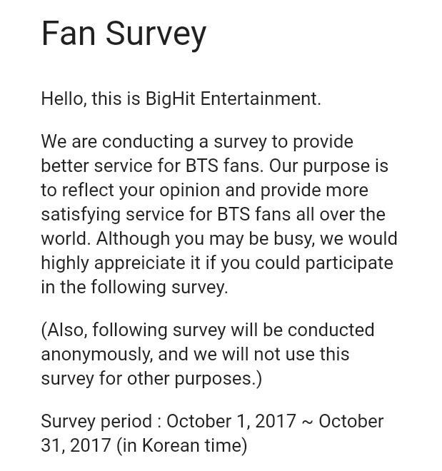 BTS FAN SURVEY ARMY's Amino
