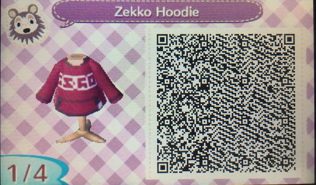 Zekko Hoodie QR code Animal Crossing Amino