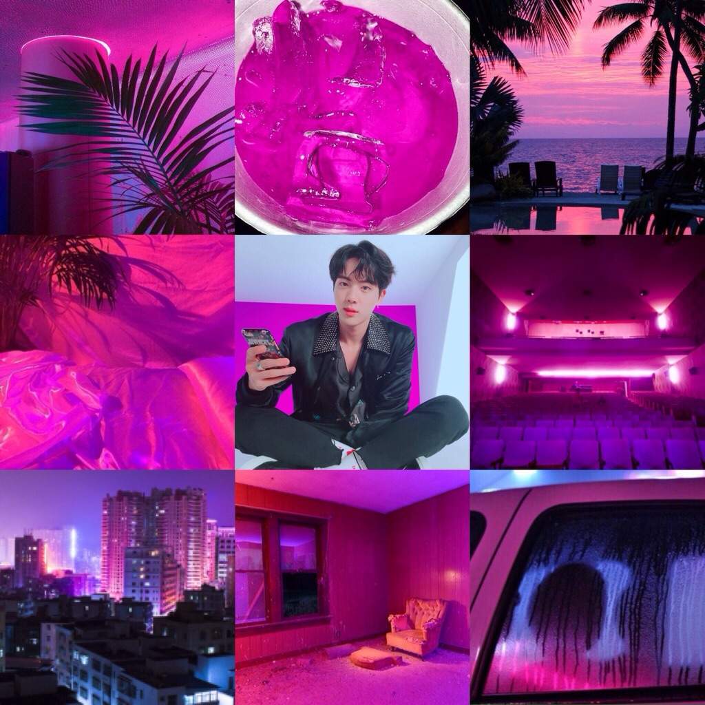 hot pink/neon purple aesthetic ♡ jin | BTS Aesthetics ™ Amino