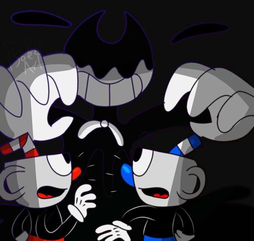 Cuphead and Mugman vs Bendy ( crossover) | Cuphead Official™ Amino