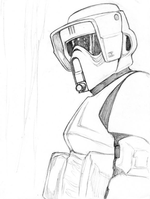 Scout Trooper Drawing Star Wars Amino