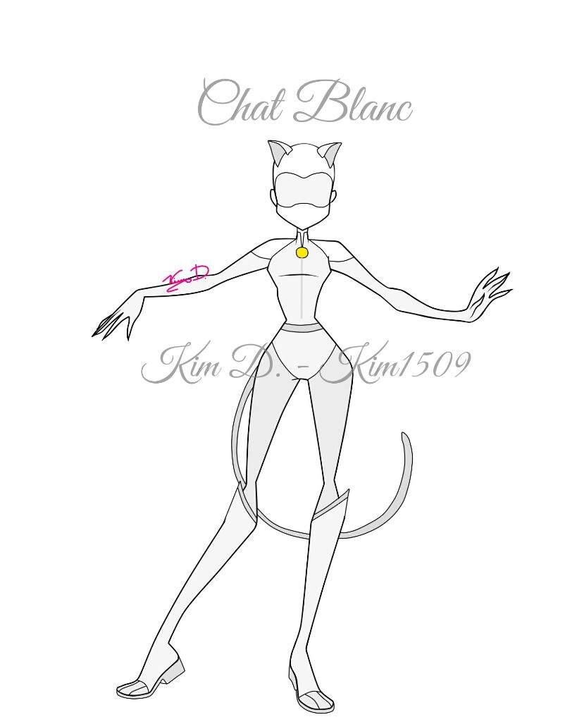 Chat Noir Outline Plan Design (Female) (By Kim1509) | Miraculous Amino