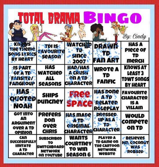 🔷TOTAL DRAMA BINGO🔷 | Total Drama Official Amino