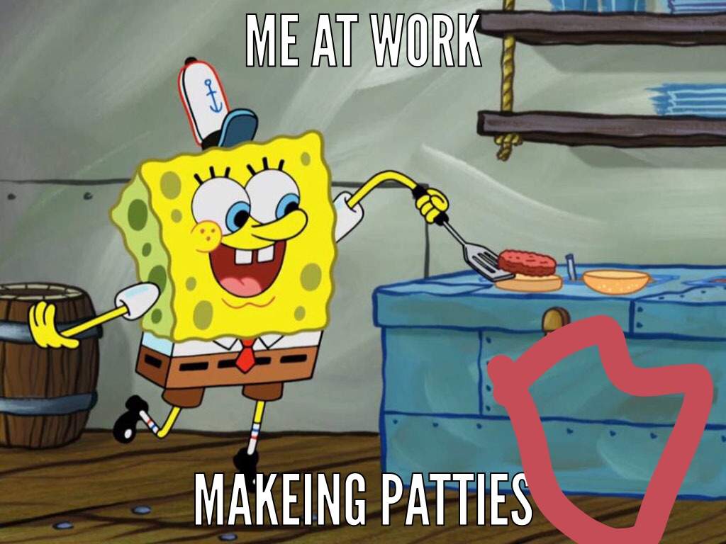 spongebob at work