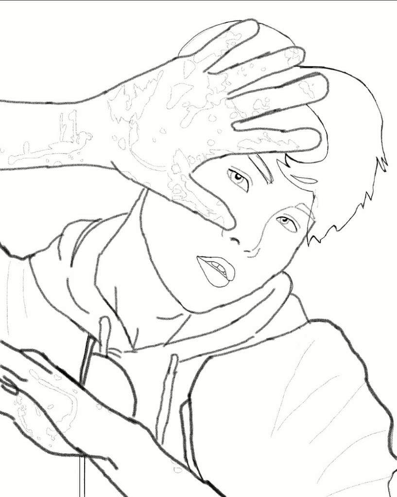 Does this even count as fanart? No. I outlined suga on my phone. Enjoy ...
