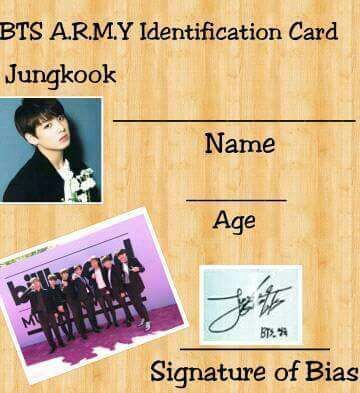 BTS ARMY IDENTIFICATION CARD | ARMY's Amino