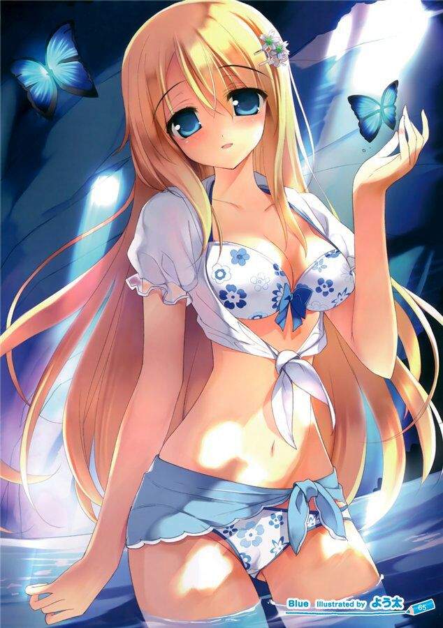 Anime girl in bathing suit