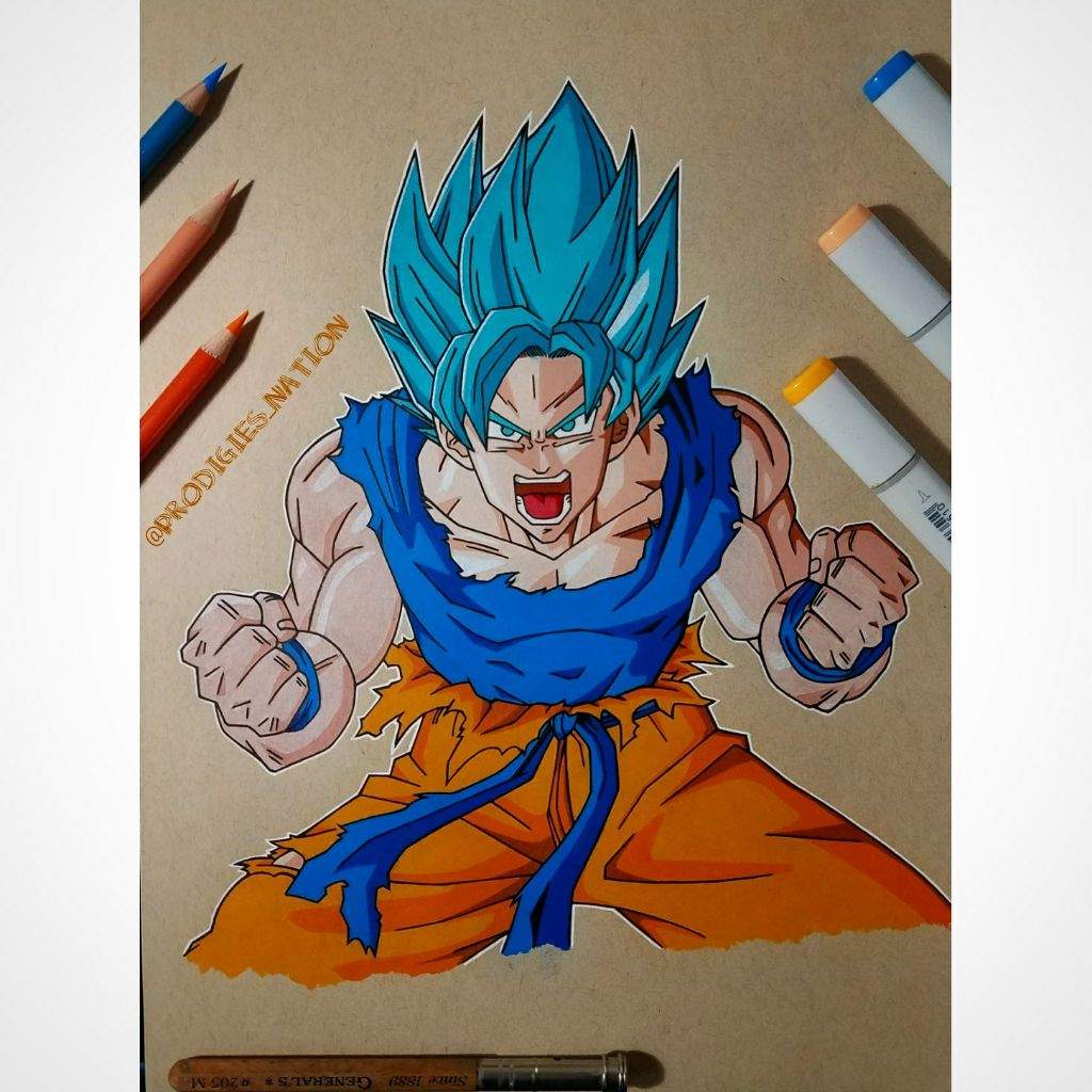 Drawing of Goku Color Pencils DragonBallZ Amino