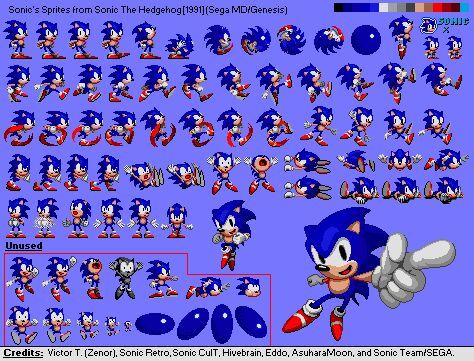 Sonic 1 sprite grid - azasl