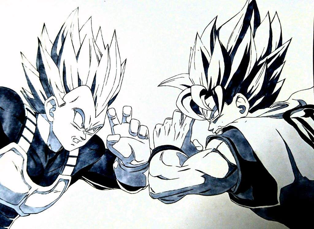 Dragon Ball Super Drawing Goku Vs Vegeta Anime Amino