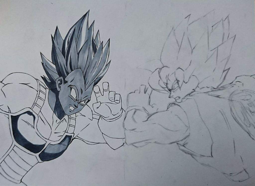 Dragon Ball Super Drawing - Goku vs Vegeta | Anime Amino