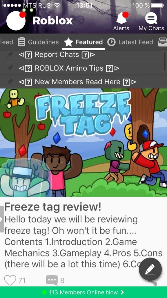 Freeze Tag Review Roblox Amino