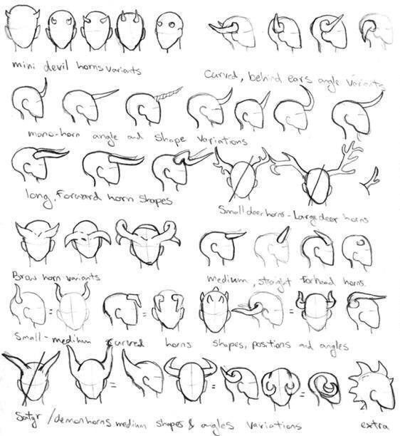 Как рисовать рога