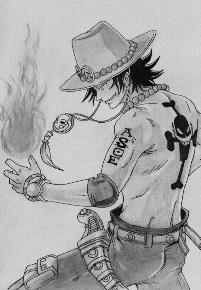 Look at my drawing of Ace *-* | One Piece Amino
