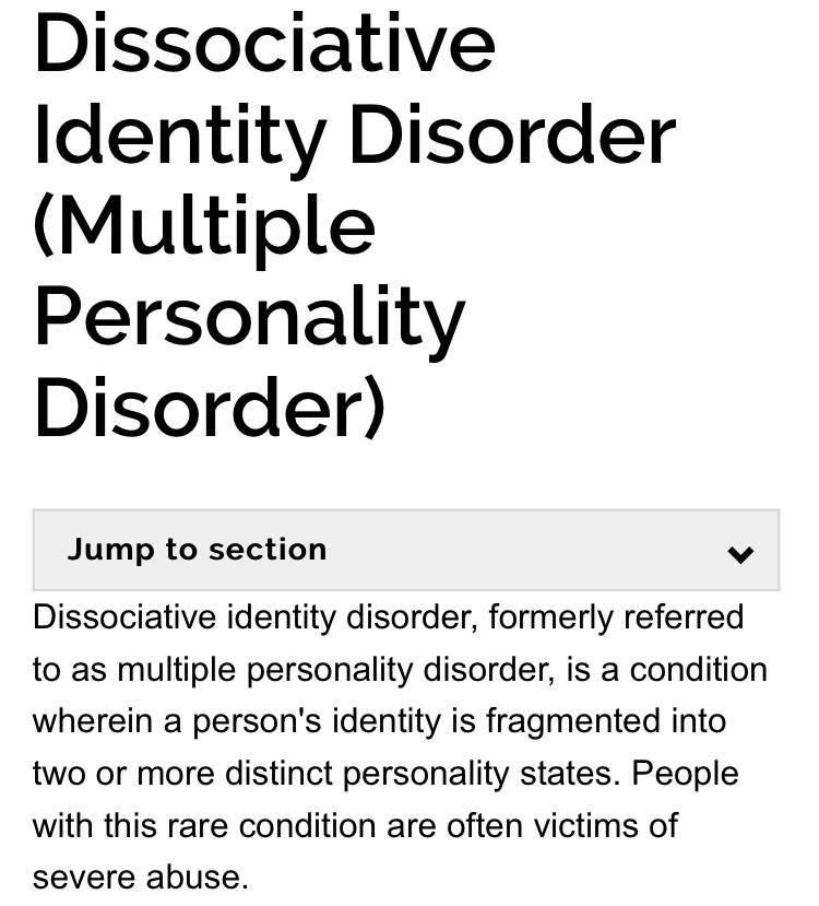 dissociative identity disorder theories