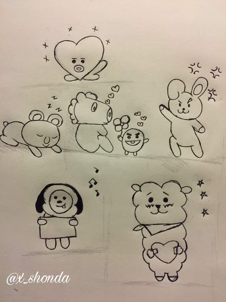 BT21 Drawing Outline