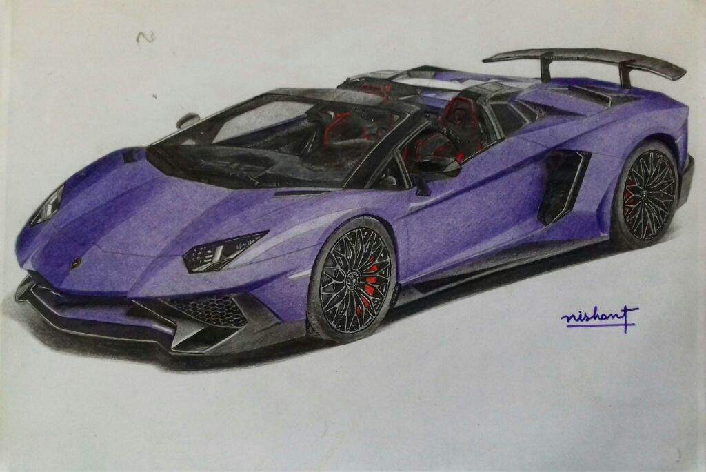 Lamborghini Aventador SV drawing. | Garage Amino