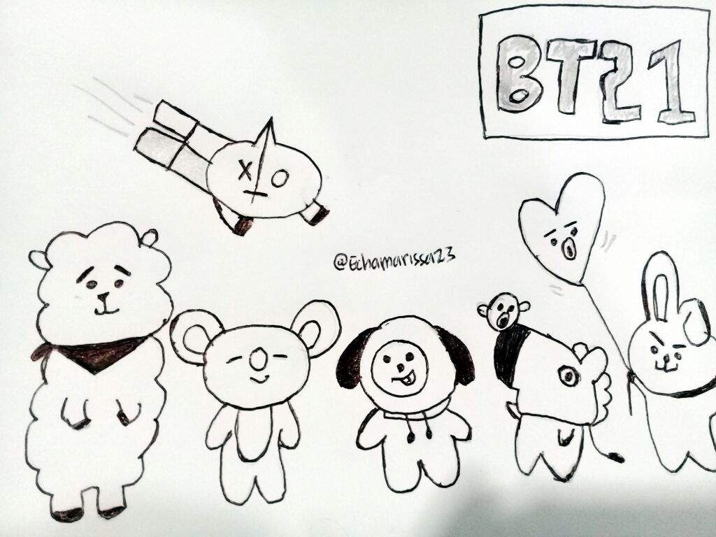 30+ Trend Terbaru Sketsa Gambar Boneka Bt21 Tea And Lead