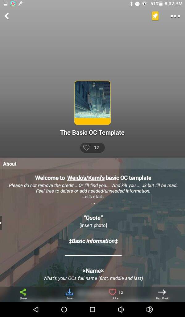 The Basic Oc Template Wiki Roleplaying Amino