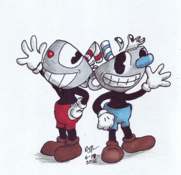 Cuphead эскиз тату