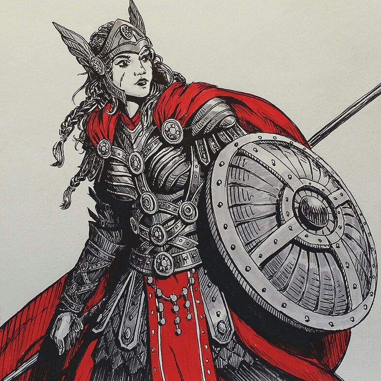 Inktober drawing of a Valkyrie | Art Amino