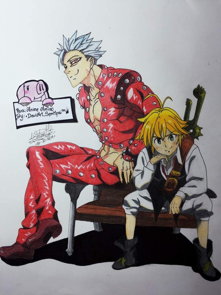 Dibujo de ⋆BAN Y MELIODAS⋆🦊🐲 • •Anime• Amino