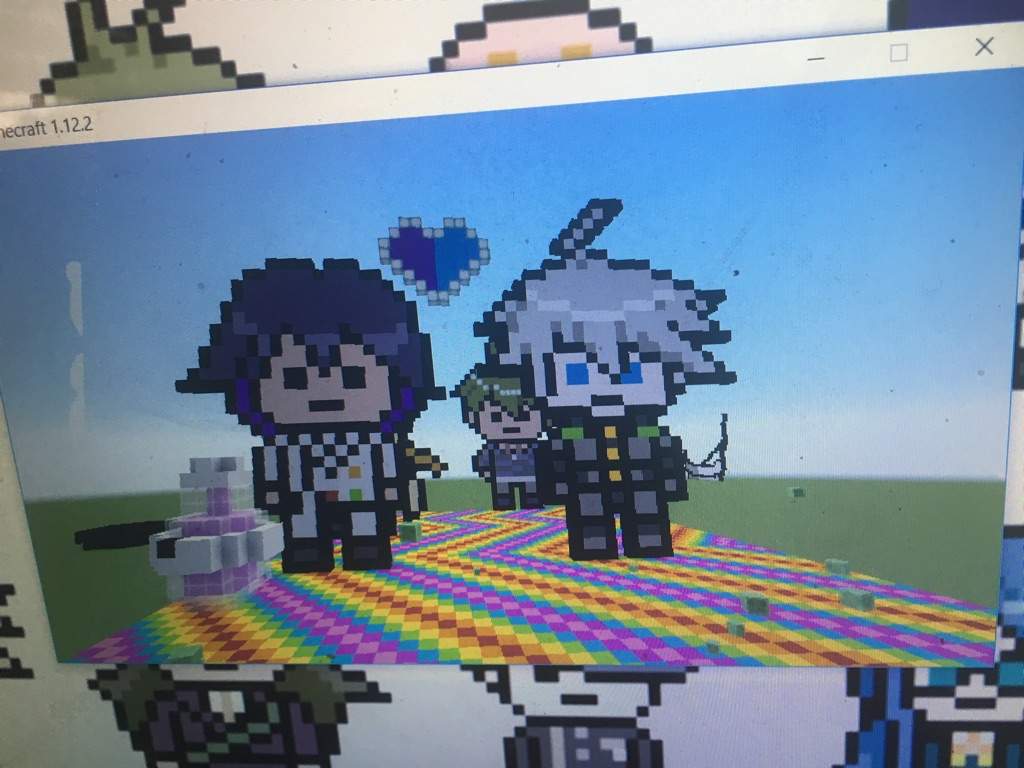 Today I was building v3 pixel sprites and coincidentally Kokichi and Kiibo pixel...