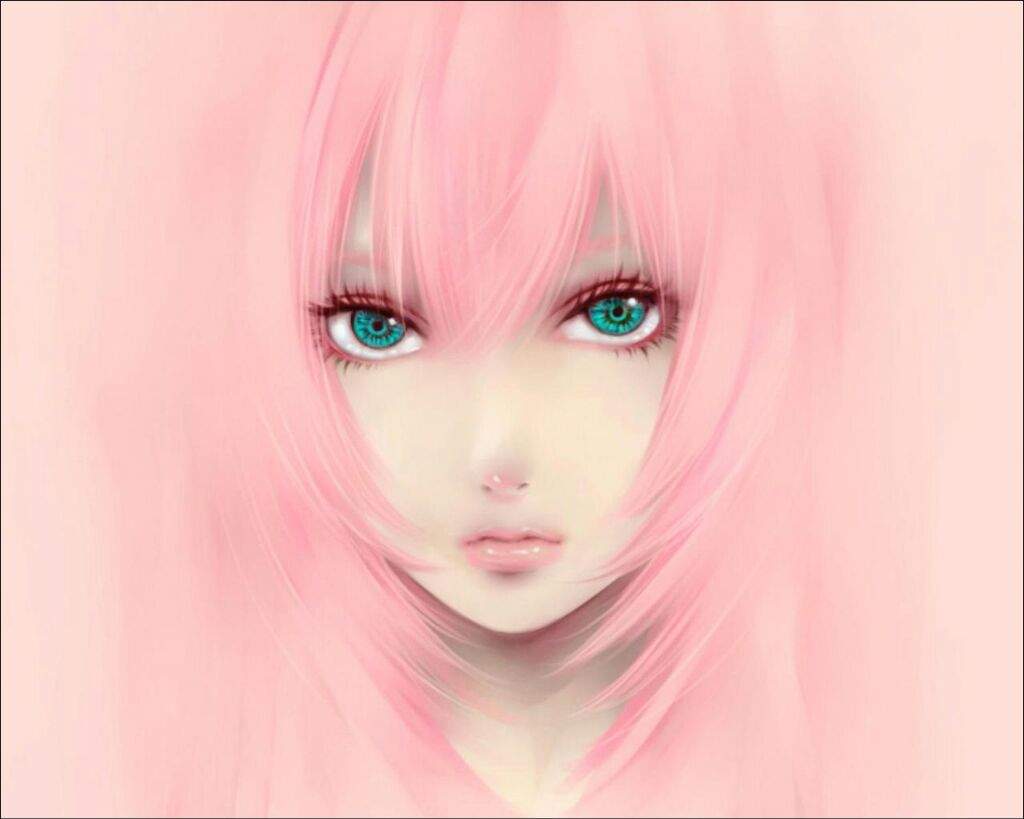 Аниме арт розовые волосы