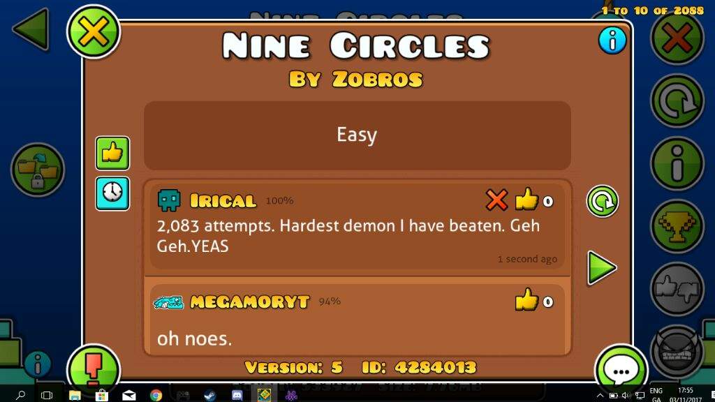 Прохождение nine circles в geometry dash