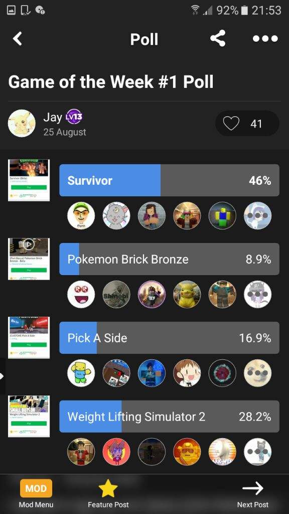 Survivor Game Of The Week 1 Roblox Amino - roblox survivor how to find immunity and more