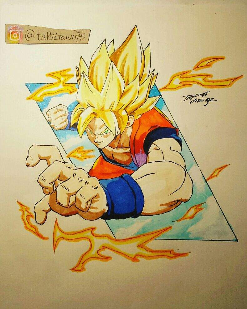 Goku super saiyan dragon ball fighters z drawing ...