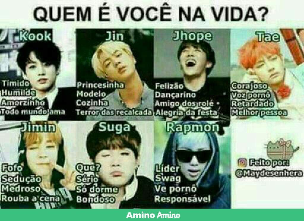 Quem você é na vida? Na vida sou o Suga | Memes BTS' Br Amino