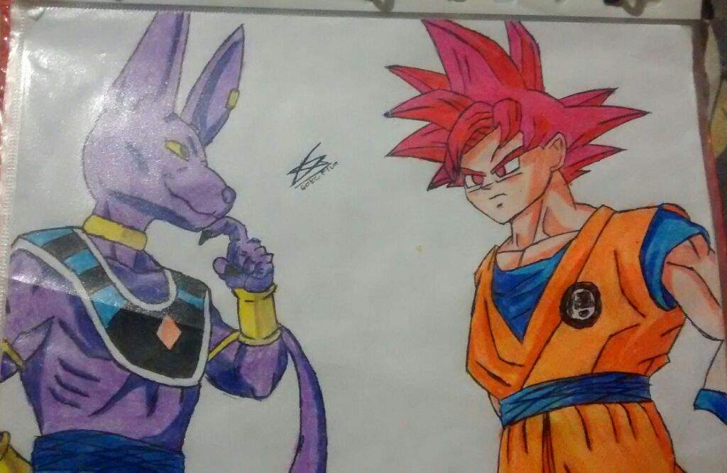 Mi dibujo Goku vs Bills | DRAGON BALL ESPAÑOL Amino