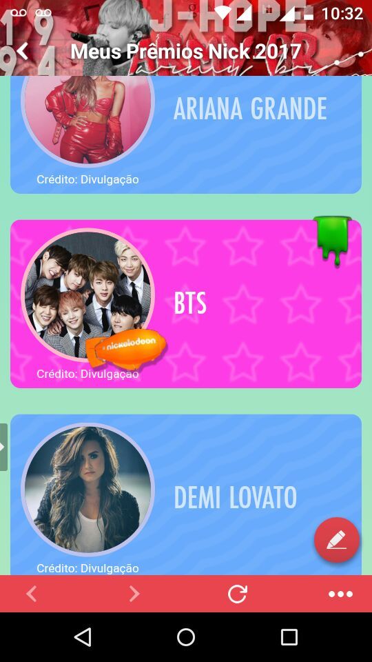 VotaÇÃo Bts Indicados Aos Meus Prêmios Nick Army Br Amino 0068