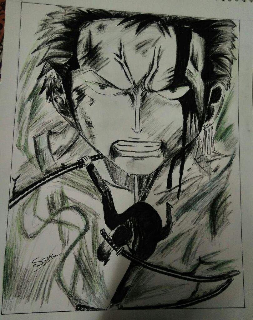 Roronoa Zoro Fanart Tutorial Anime Amino