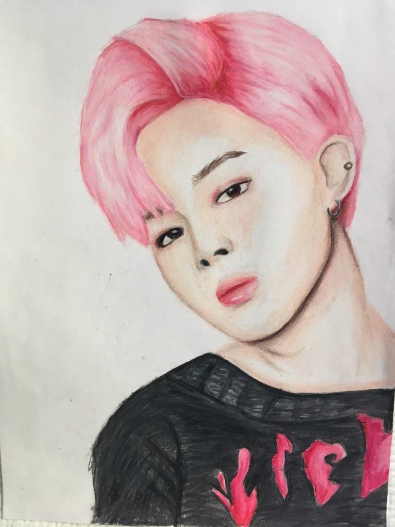 Jimin Pink Hair Drawing Bts Fan Made Amino