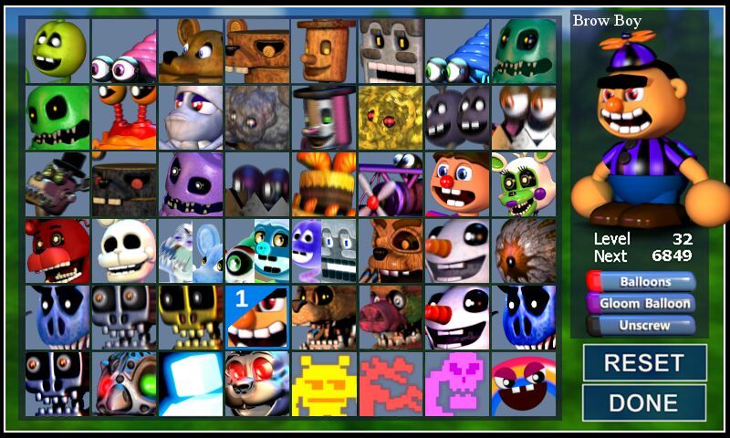 Fnaf World fangame concept Worlds, Enemies, and Bosses.