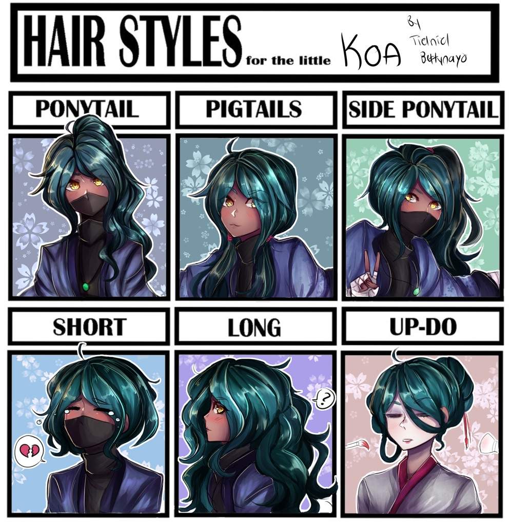 Koa in different hairstyles! | Danganronpa Amino