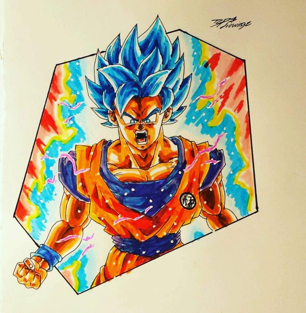 KAIOKEN X10 BLUE goku drawing | DragonBallZ Amino