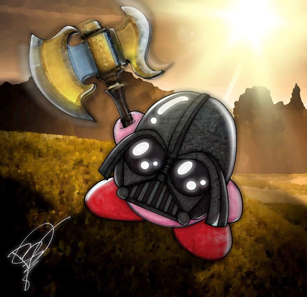 Darth Kirby is poppin' that Axe! [MY ART] {Kirby X SW X Fire Emblem} | Kirby  Amino