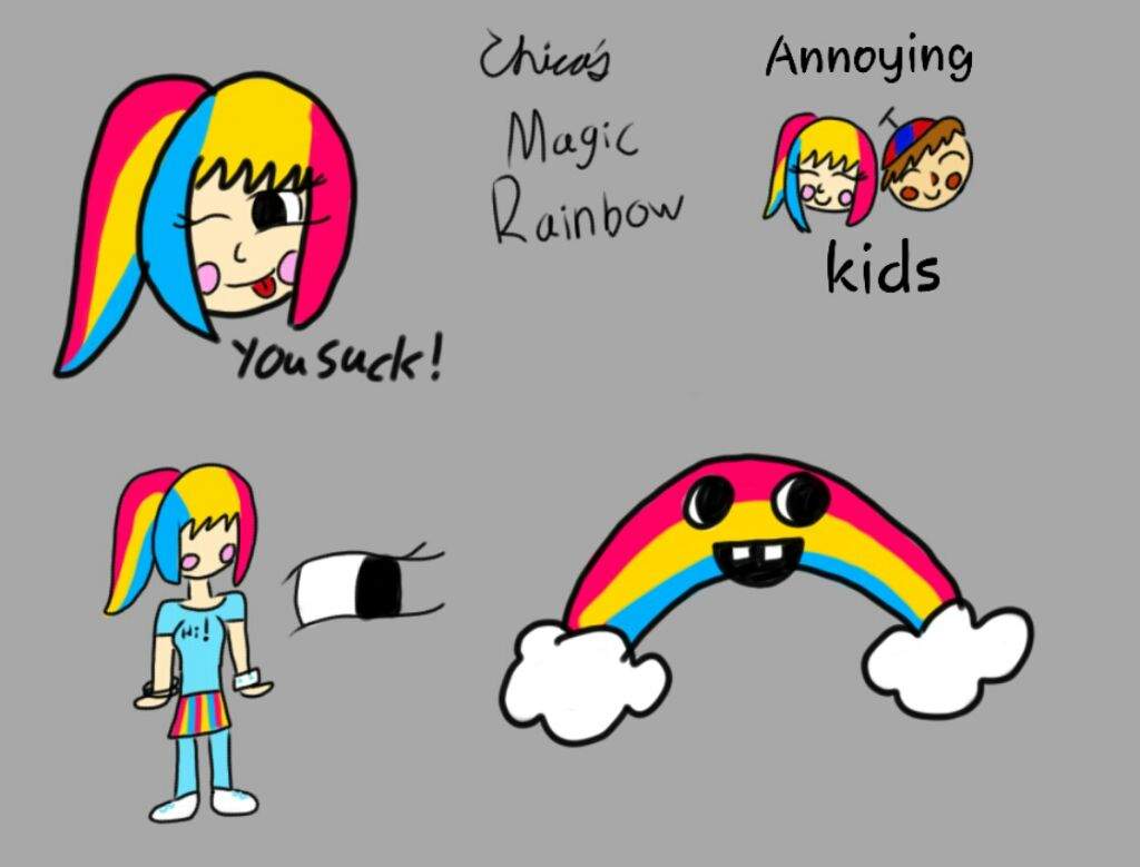 Chicas Magic Rainbow But Human Five Nights At Freddys - 
