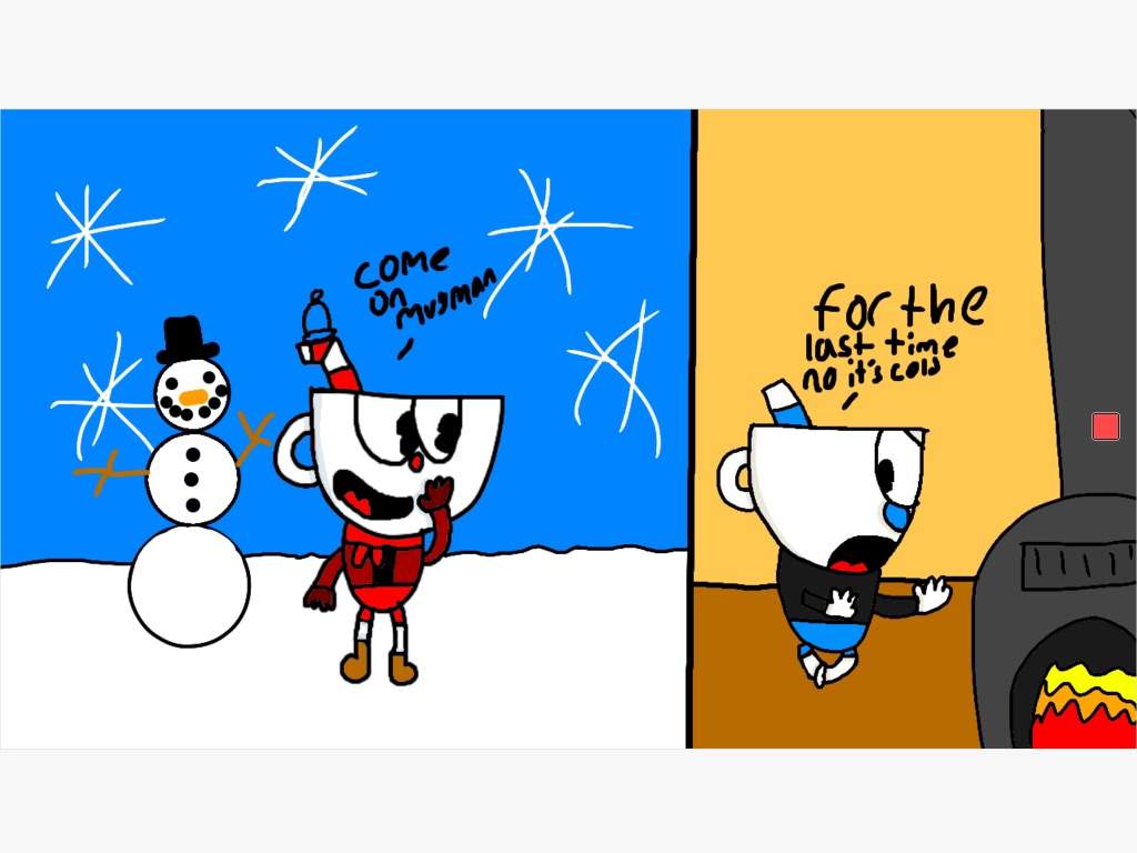 I drew winter cuphead and mugman Cuphead Official™ Amino
