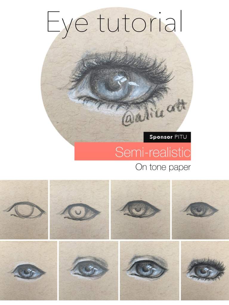 semi realistic eye sketch