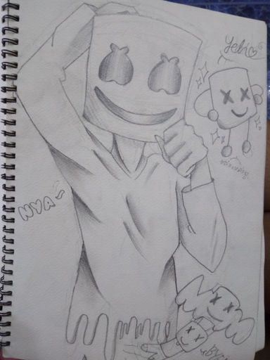 Marshmello pencil drawing | Marshmello Amino