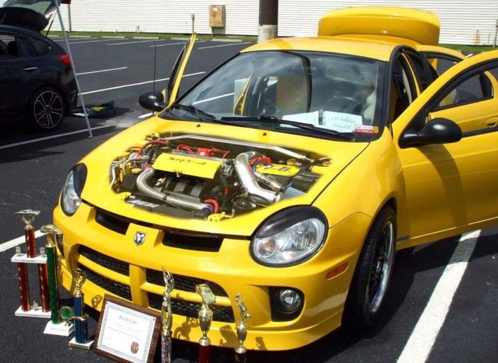 Dodge Neon SRT4 with modified engine bay. 